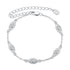 925 Sterling Silver White Gold Plated Bracelet with CZ Pendants for Women  DestGlow