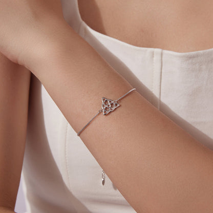 925 Sterling Silver White Gold Plated Bracelet with Length 15+6cm for Women  DestGlow