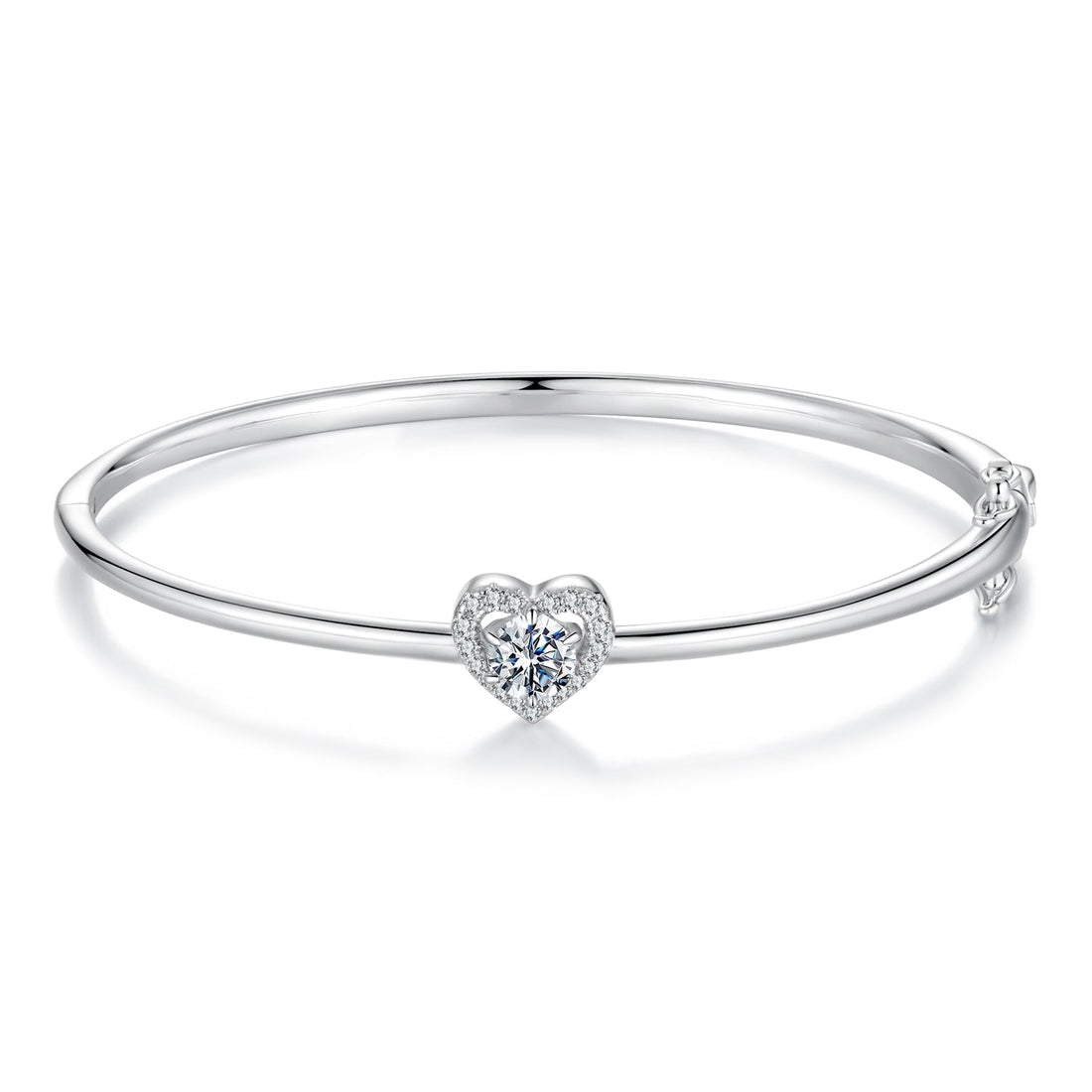 925 Sterling Silver Moissanite &amp; CZ Bracelet Size 17 for Women  DestGlow