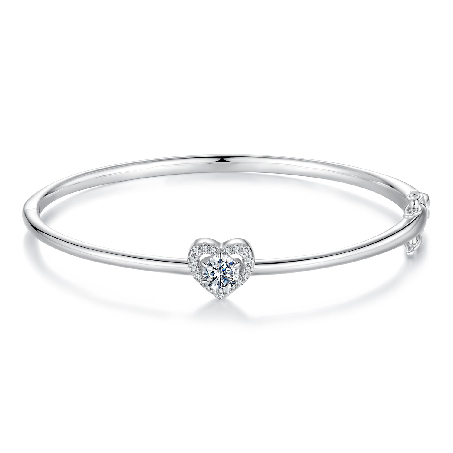 925 Sterling Silver Moissanite &amp; CZ Bracelet Size 17 for Women  DestGlow