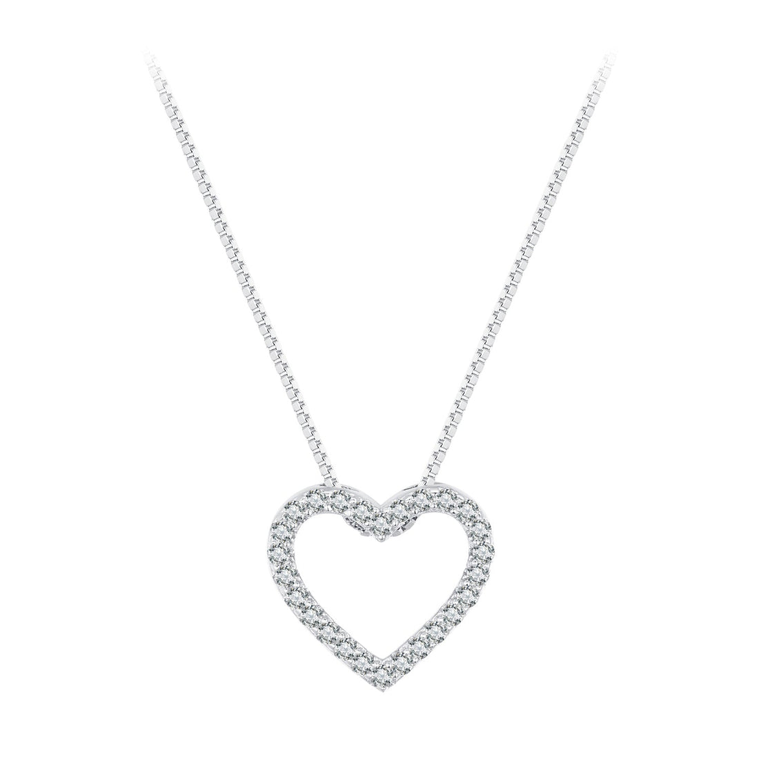 S925 Sterling Silver Necklace with Moissanite, 400mm + 50mm, Platinum Plated, Women  DestGlow
