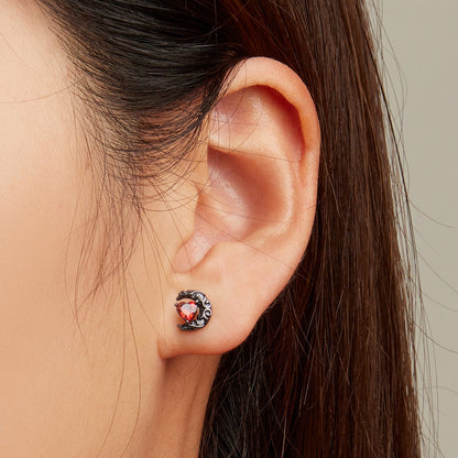 925 Sterling Silver Earrings with Pavé Setting CZ in Black Gold Plating  DestGlow