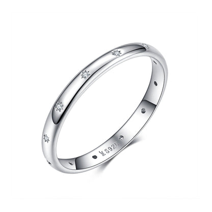 925 Sterling Silver Size 6.0 Plated Platinum Pavé Setting CZ Ring for Women by Bids.com