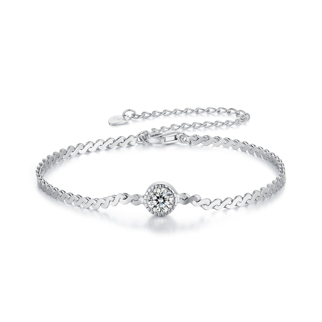 S925 Sterling Silver 5.0mm Moissanite Bracelet for Women  DestGlow
