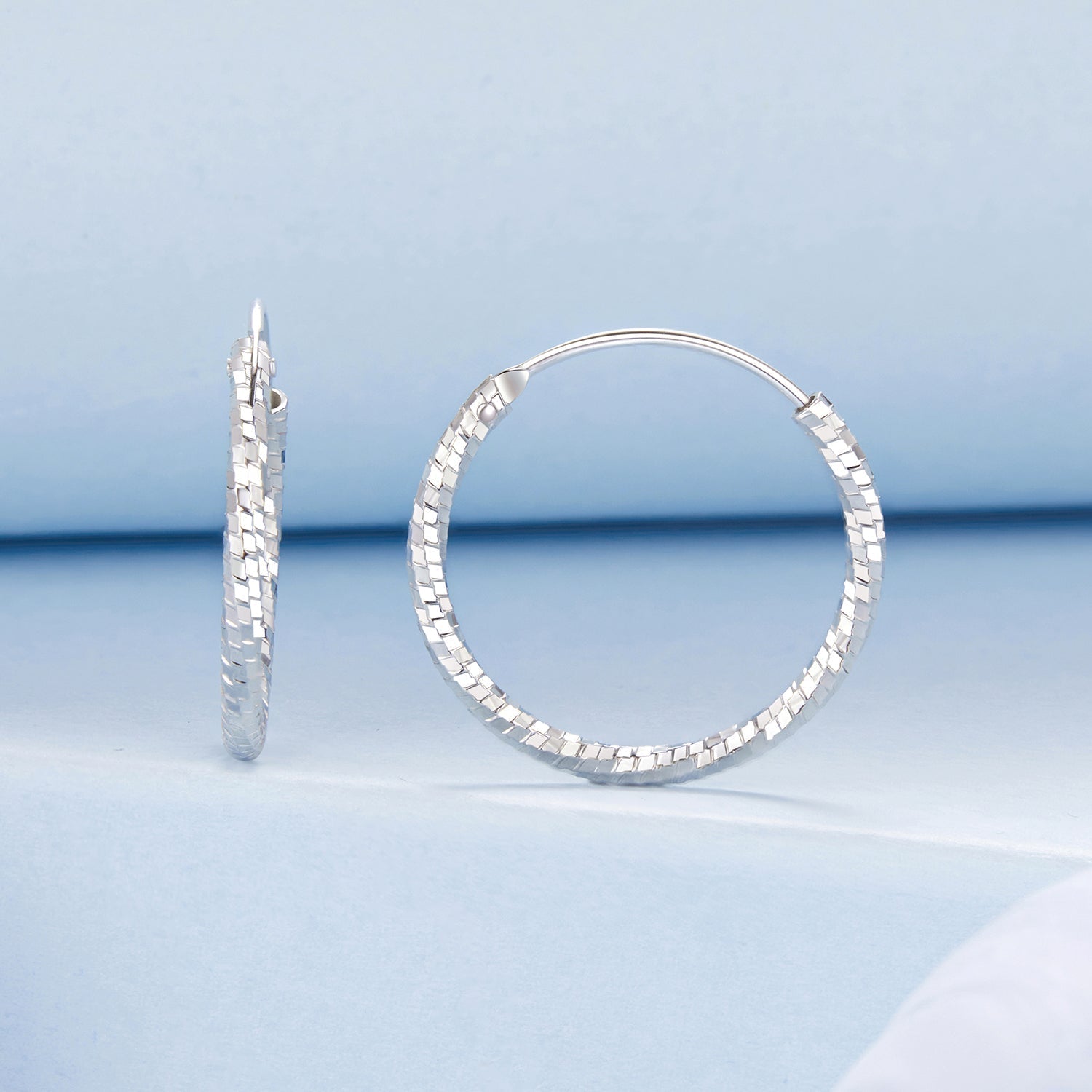 925 Sterling Silver Earrings for Women - White Gold Plated, 2.6*0.2 cm, Style L  DestGlow