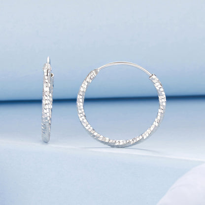 925 Sterling Silver Earrings for Women - White Gold Plated, 2.6*0.2 cm, Style L  DestGlow