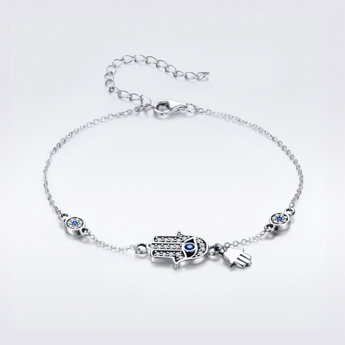 925 Sterling Silver Bracelet 21cm Long with 1.0*1.7cm Charms for Women  DestGlow