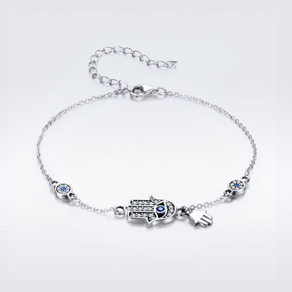 925 Sterling Silver Bracelet 21cm Long with 1.0*1.7cm Charms for Women  DestGlow