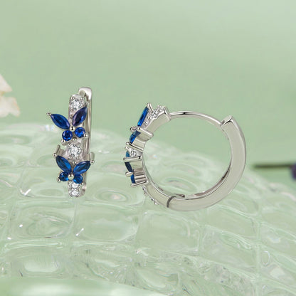 925 Sterling Silver White Gold Plated Hoop Earrings with Pavé Setting CZ for Women  DestGlow