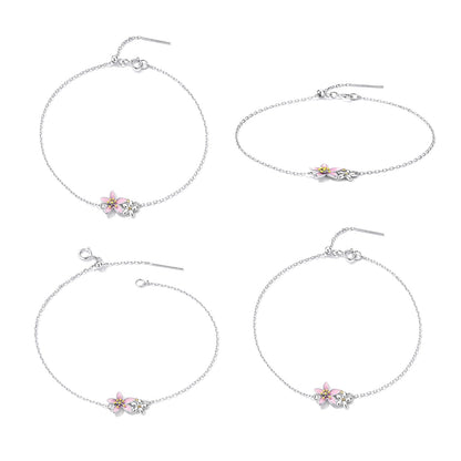 S925 Sterling Silver Adjustable Flower Bracelet for Women  DestGlow
