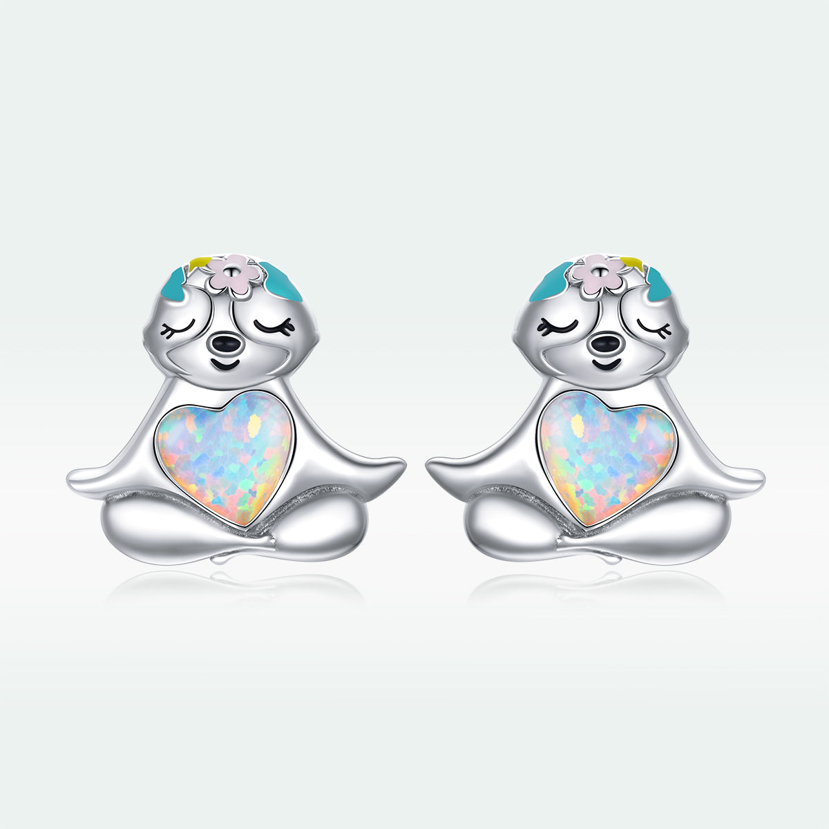 925 Sterling Silver Earrings with Translucent Opal  DestGlow