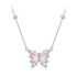 S925 Sterling Silver Necklace with Pavé Setting CZ, Resin, and Platinum Plating - 390mm Length  DestGlow