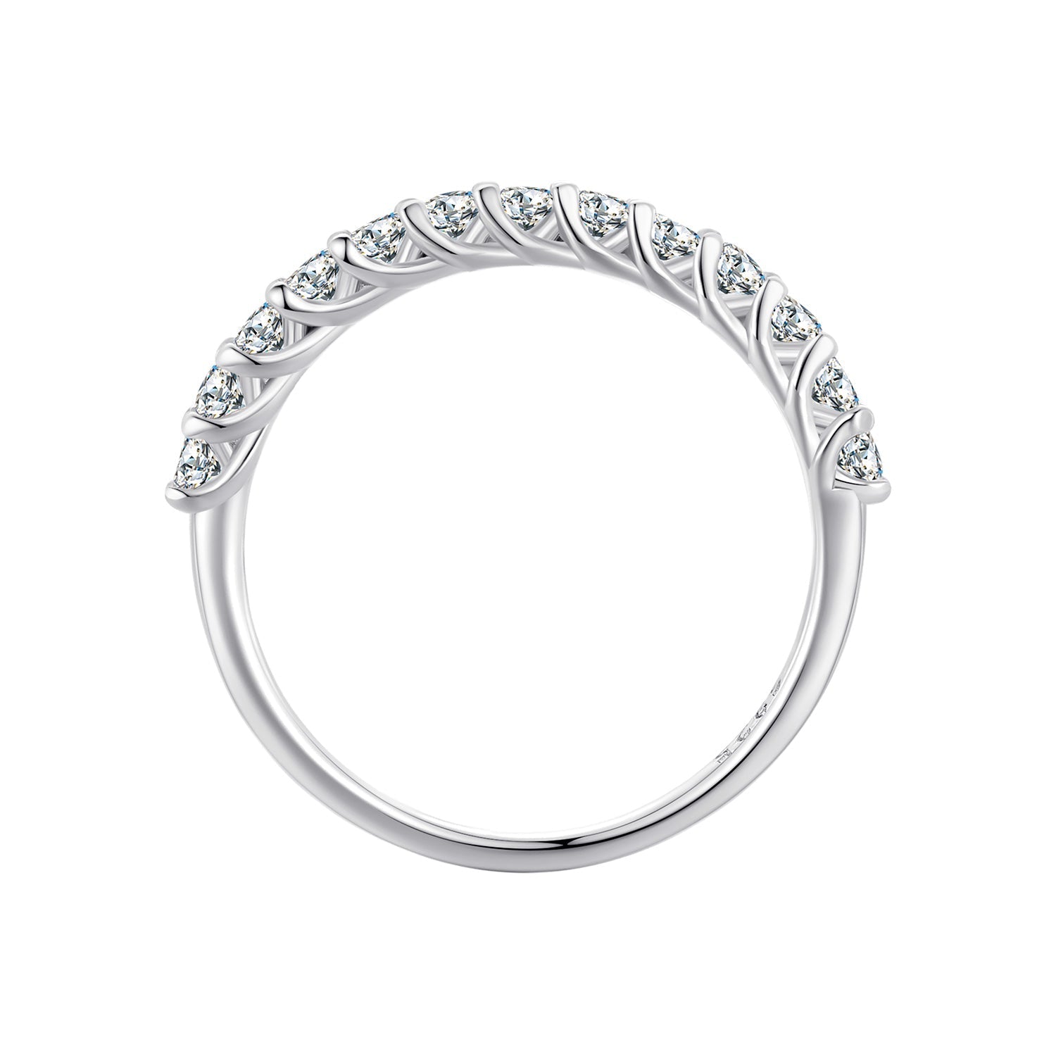 925 Sterling Silver Moissanite 0.03ct Ring Size 6A for Women