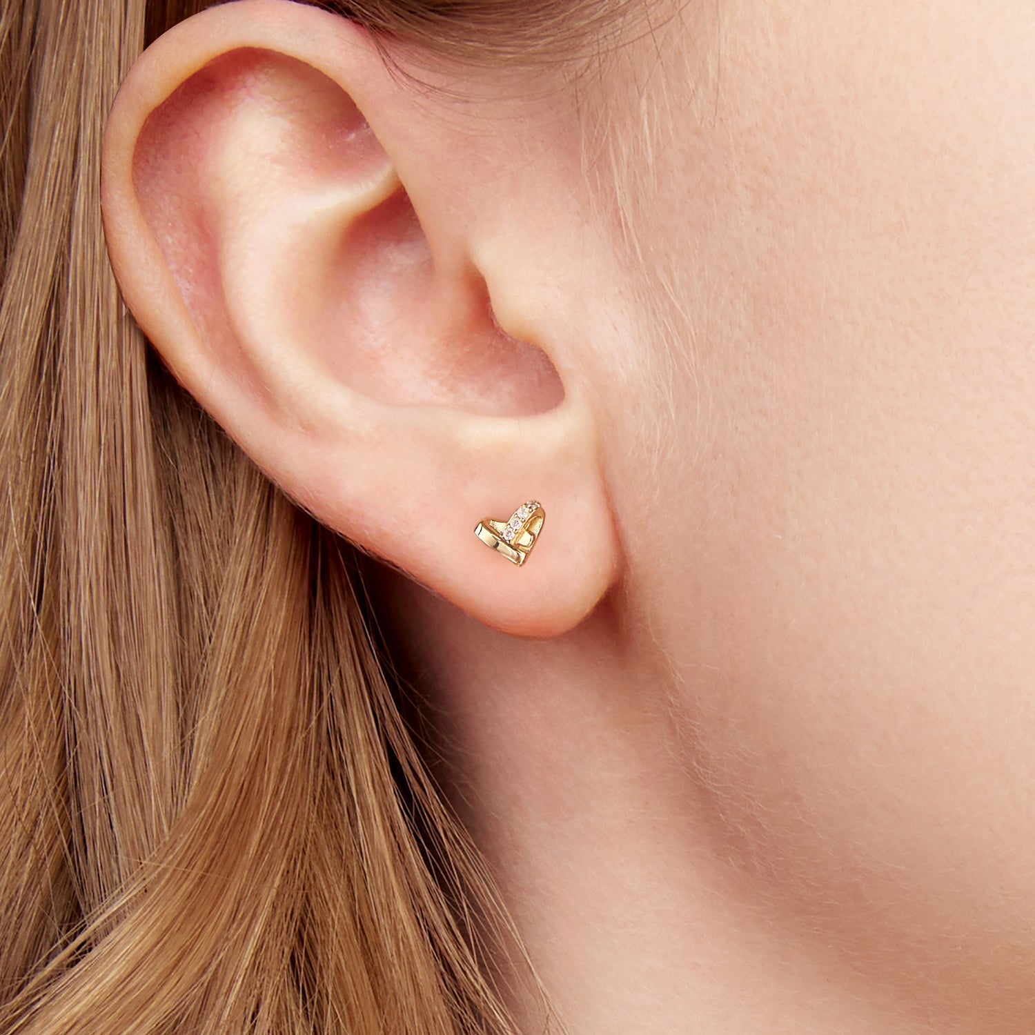 925 Sterling Silver Earrings with Pavé Setting CZ in Gold Plated  DestGlow