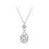 925 Sterling Silver White Gold Plated 40+5cm Necklace with Pavé Setting CZ for Women  DestGlow