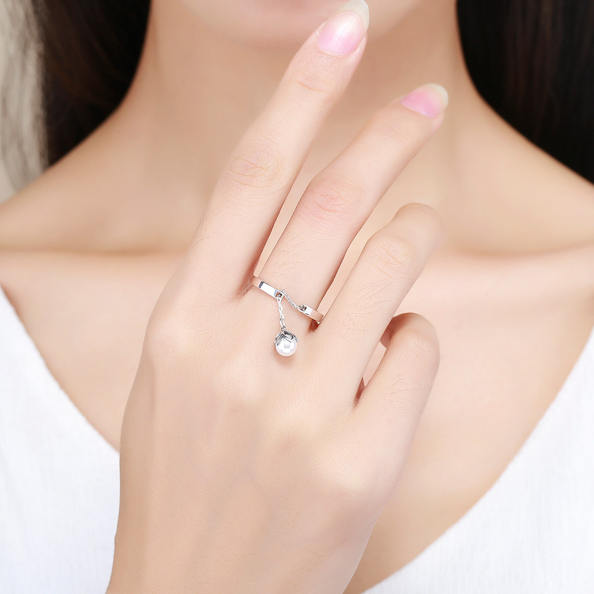 S925 Sterling Silver Ring Width 0.2CM Bead 0.6CM for Women  DestGlow