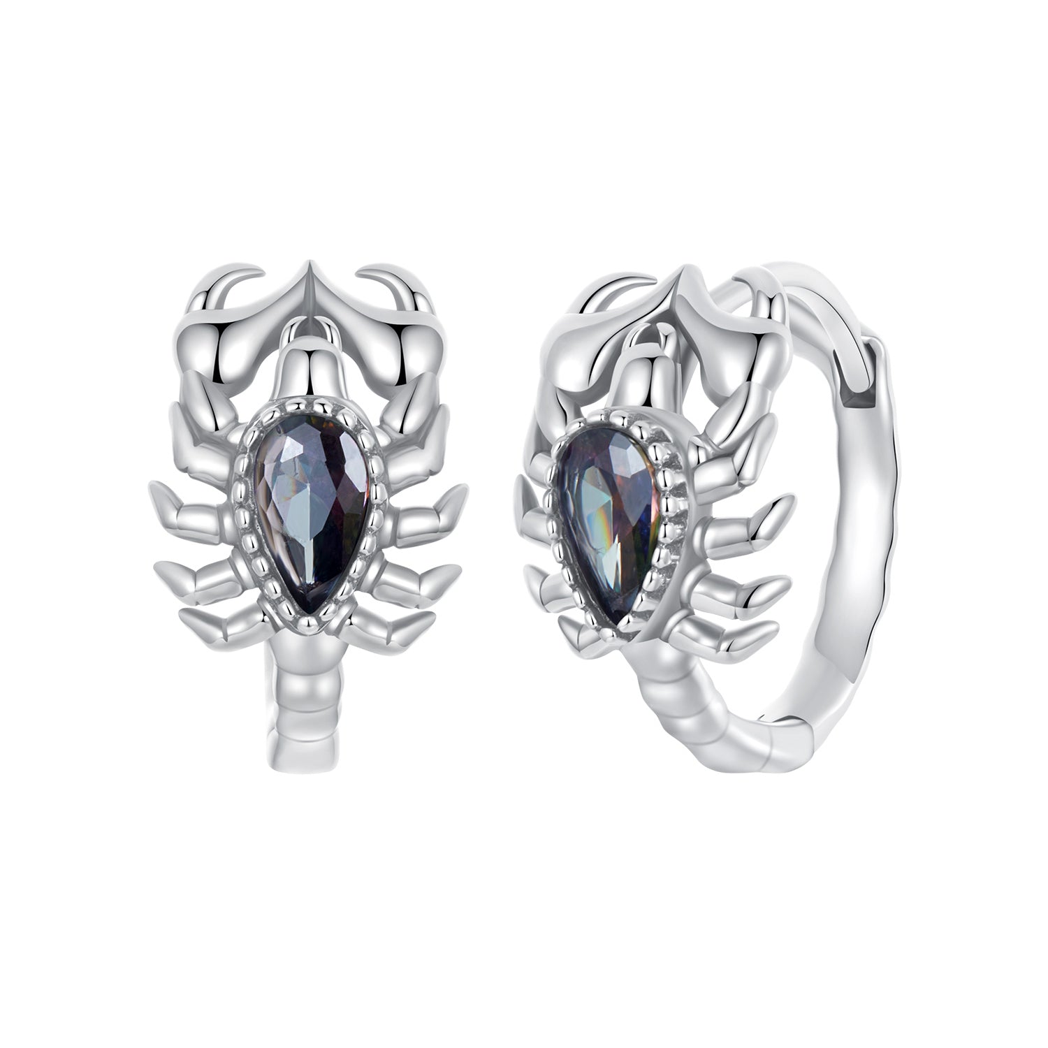 925 Sterling Silver Earrings with Transparent Glass - 13*8mm for Women  DestGlow