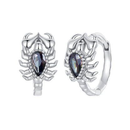 925 Sterling Silver Earrings with Transparent Glass - 13*8mm for Women  DestGlow