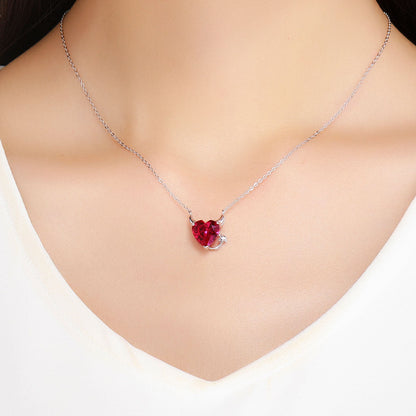 925 Sterling Silver Necklace with 1.5x1.3 cm Pendant for Women  DestGlow