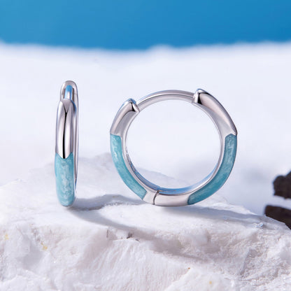 925 Sterling Silver Enamel Plated White Gold Earrings 1.2cm for Women  DestGlow