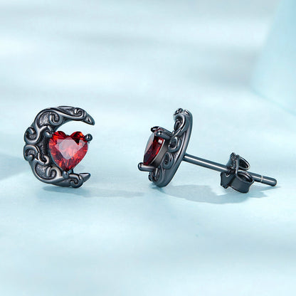 925 Sterling Silver Earrings with Pavé Setting CZ in Black Gold Plating  DestGlow