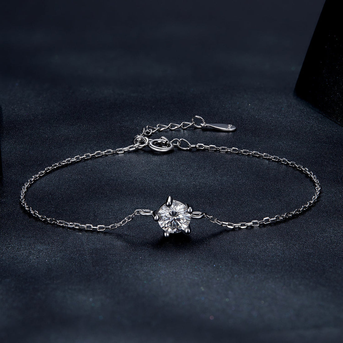 S925 Sterling Silver Moissanite Bracelet 15+3cm for Women  DestGlow
