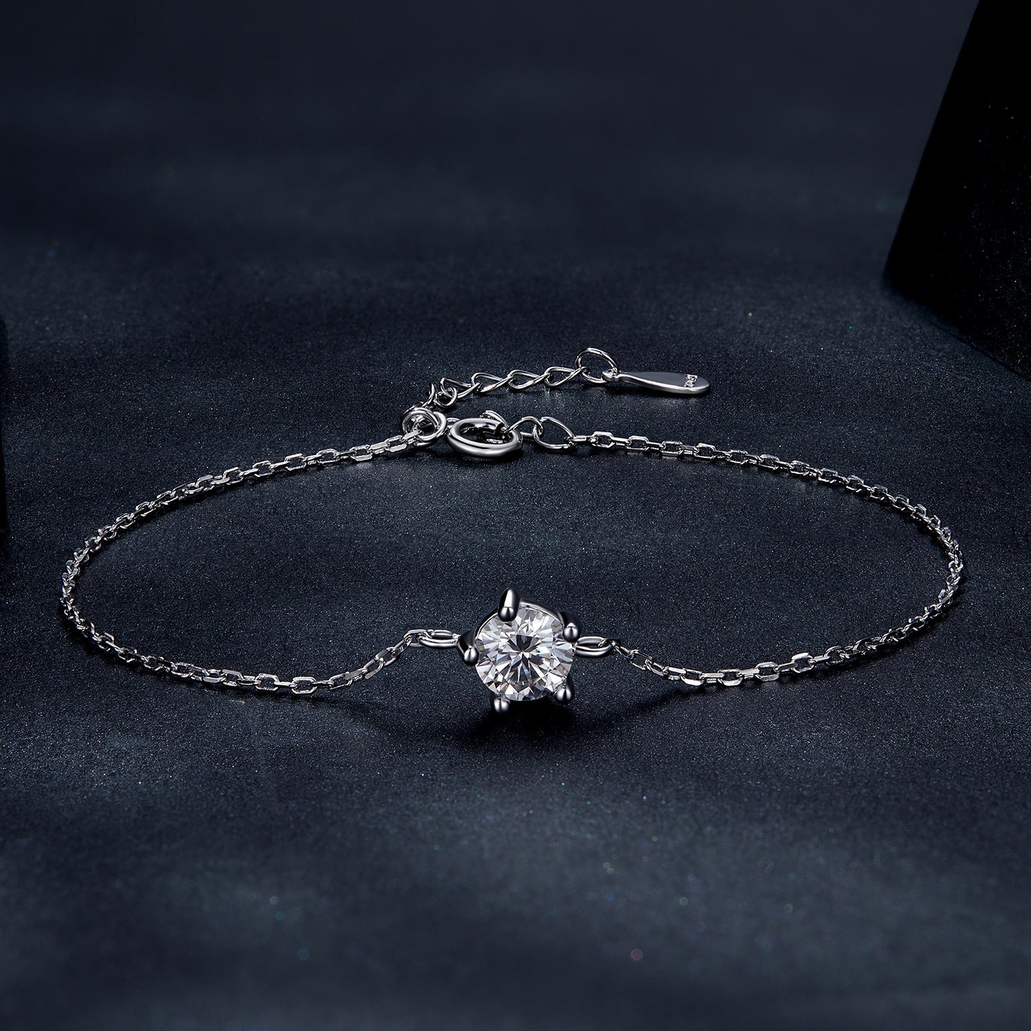 S925 Sterling Silver Moissanite Bracelet 15+3cm for Women