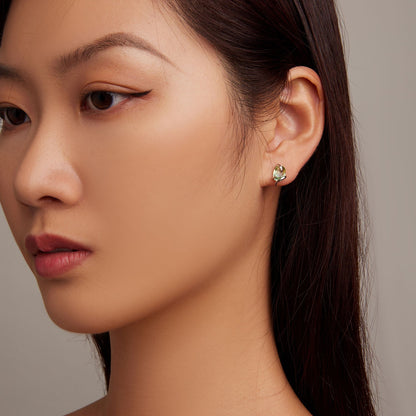 925 Sterling Silver Transparent Glass Earrings for Women