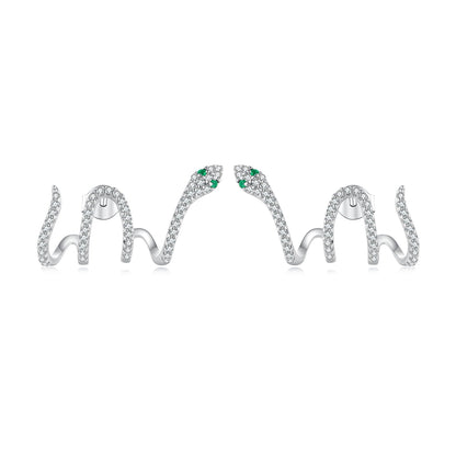 925 Sterling Silver Earrings with Plated Platinum and Pavé Setting CZ, 1.5x2.2cm for Women  DestGlow