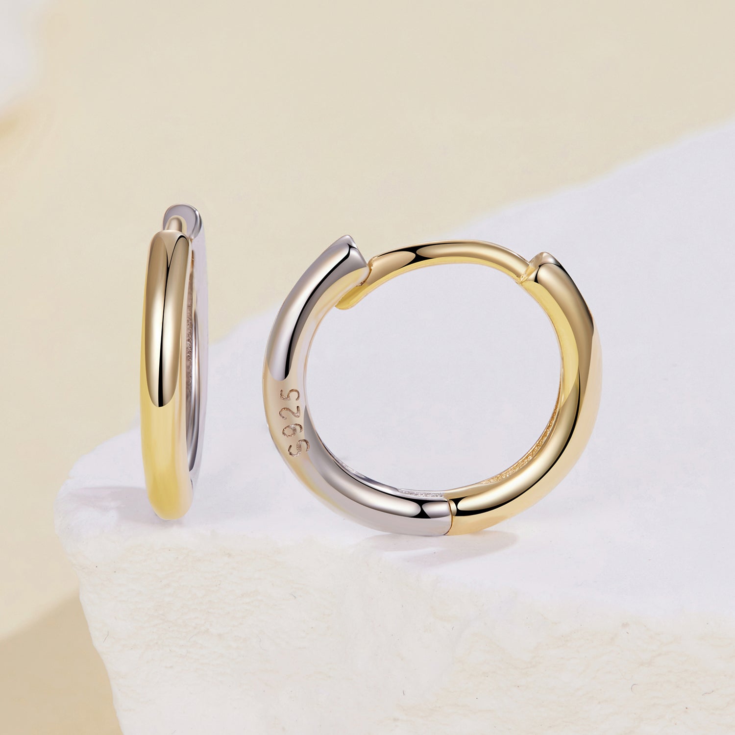 925 Sterling Silver Earrings for Women - 1.3x0.2cm, Plated White Gold  DestGlow