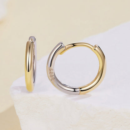 925 Sterling Silver Earrings for Women - 1.3x0.2cm, Plated White Gold  DestGlow