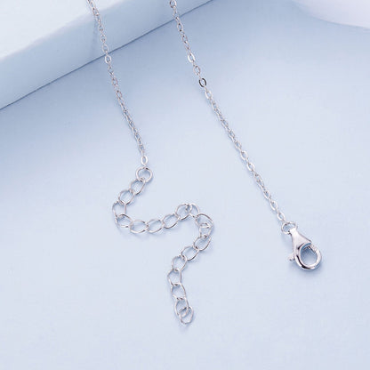 925 Sterling Silver Necklace with Quality Shell Pearl &amp; Platinum Plating, 380mm Length for Women  DestGlow