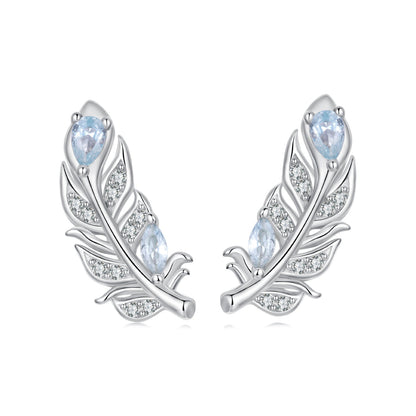925 Sterling Silver Earrings with Pavé Setting CZ and White Gold Plating  DestGlow