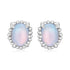 925 Sterling Silver Earrings for Women with Transparent Glass, 1.0*0.9cm  DestGlow
