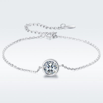 925 Sterling Silver &amp; Platinum Plated CZ Bracelet for Women