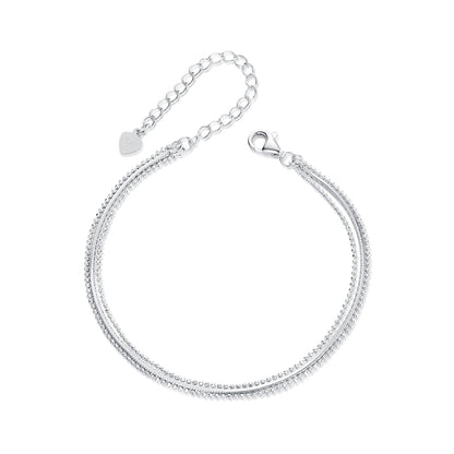 925 Sterling Silver &amp; White Gold Plated Bracelet  DestGlow