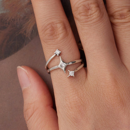 925 Sterling Silver Oxidized CZ Ring with Pavé Setting for Women  DestGlow