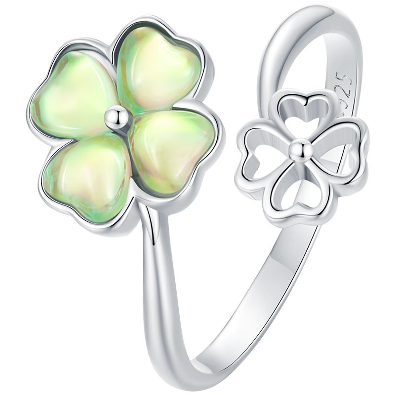 925 Sterling Silver Transparent Glass Ring for Women  DestGlow