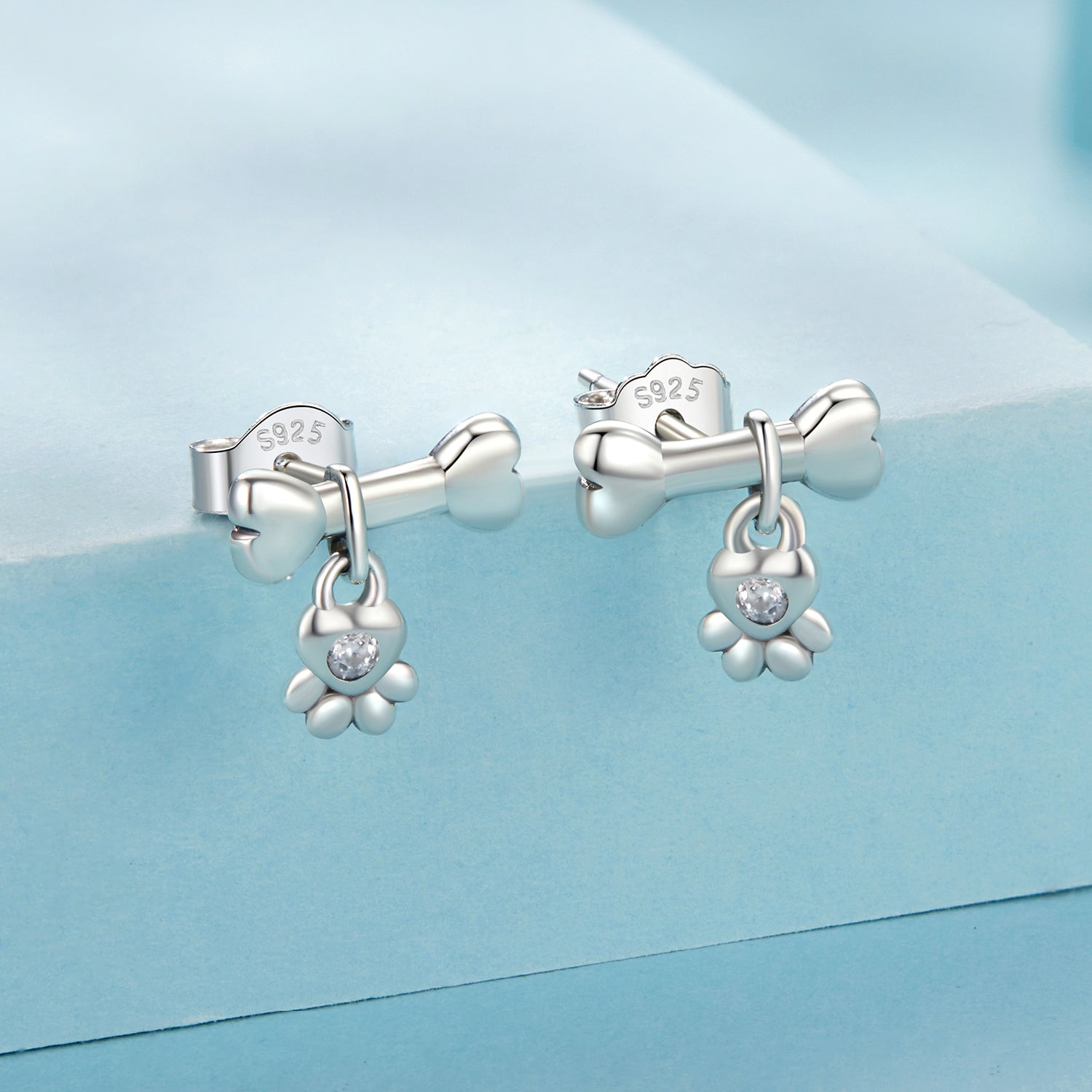 925 Sterling Silver Earrings with Pavé Setting CZ in Oxidized Silver  DestGlow