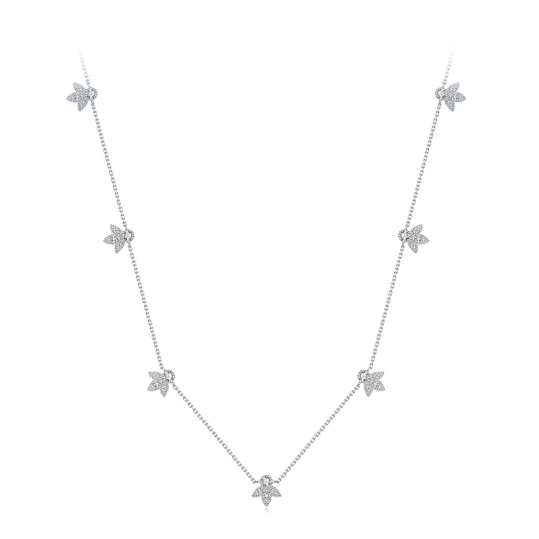 925 Sterling Silver Moissanite 0.25 Carat Necklace with Pavé Setting for Women  DestGlow