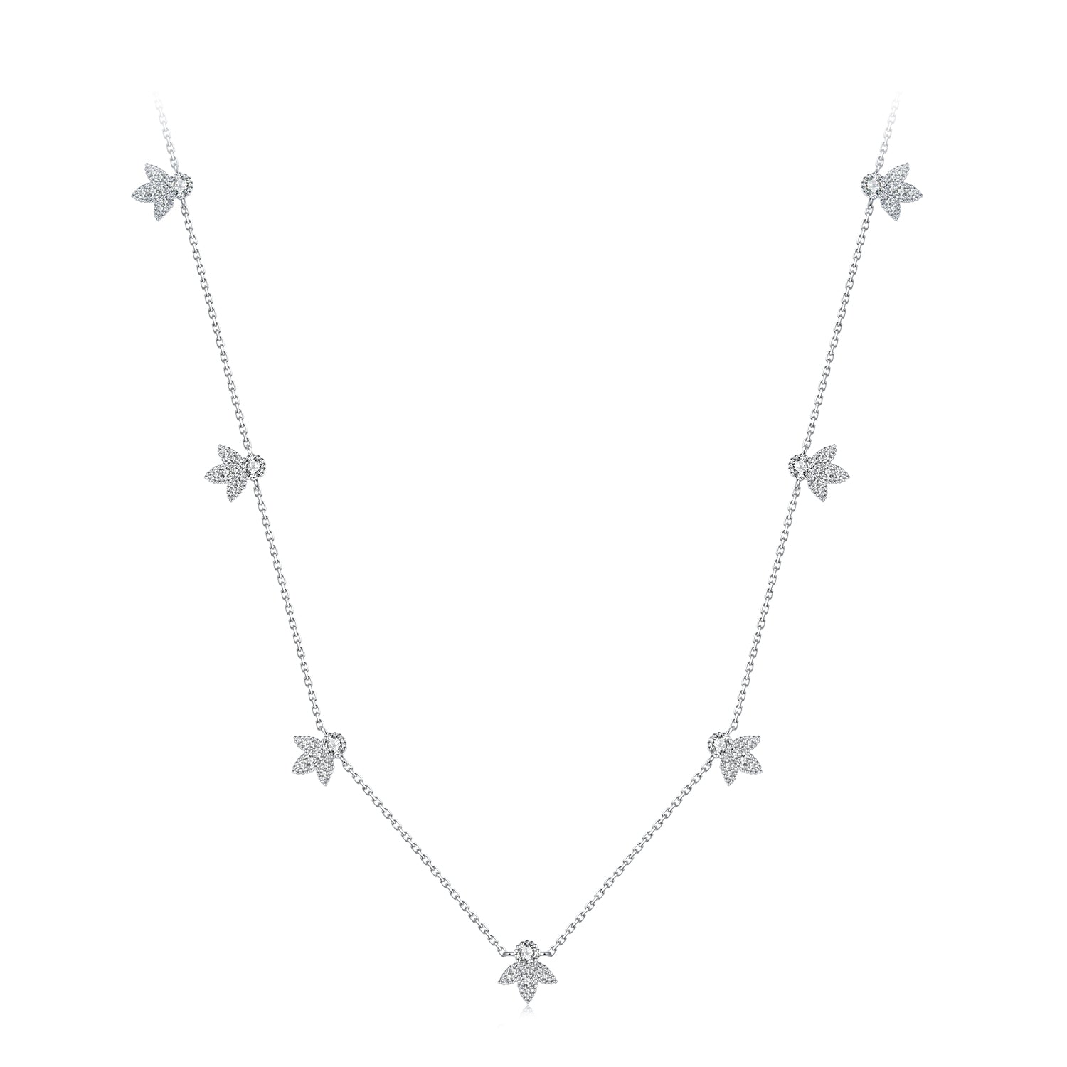 925 Sterling Silver Moissanite 0.25 Carat Necklace with Pavé Setting for Women  DestGlow