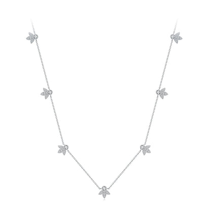925 Sterling Silver Moissanite 0.25 Carat Necklace with Pavé Setting for Women  DestGlow