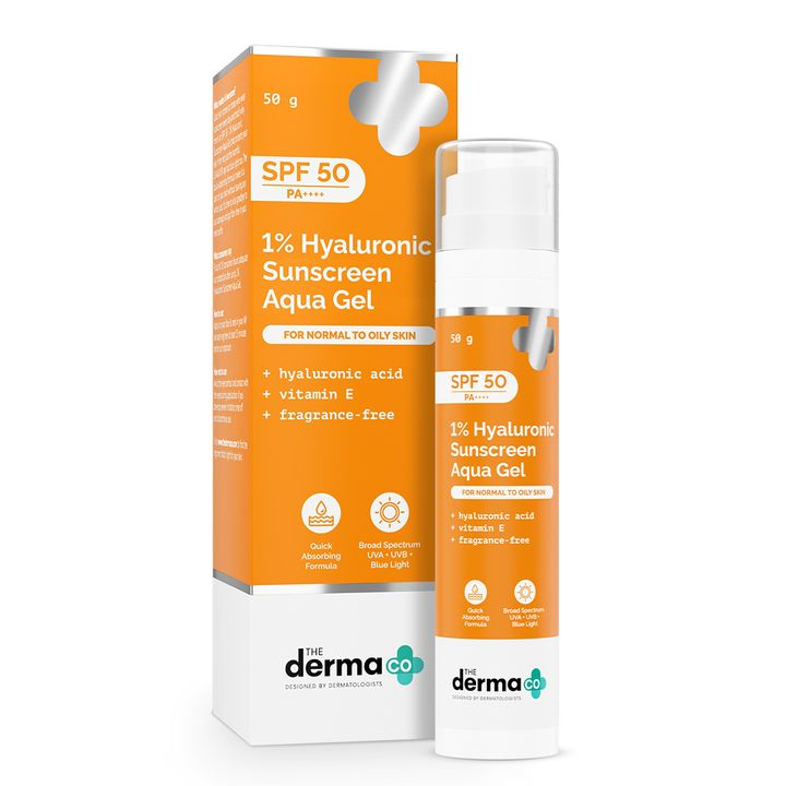 The derma co 1% Hyaluronic sunscreen Aqua Gel with SPF 50 &amp; PA++++
