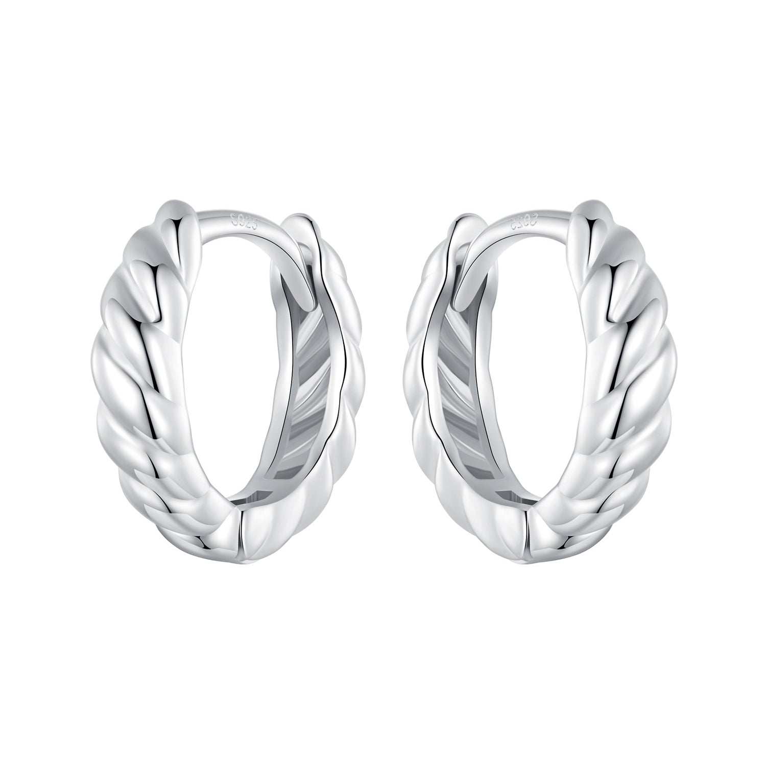 925 Sterling Silver Plated White Gold Earrings for Women - Size 11*3mm  DestGlow