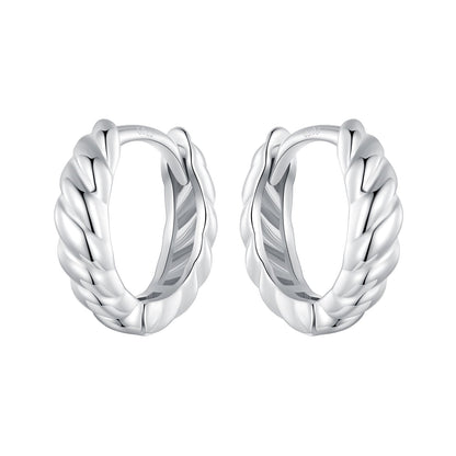 925 Sterling Silver Plated White Gold Earrings for Women - Size 11*3mm  DestGlow