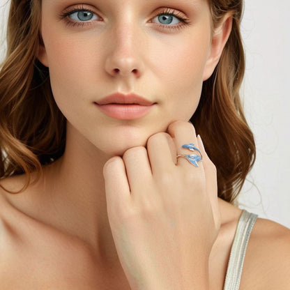 925 Sterling Silver Ring with Enamel Process for Women  DestGlow