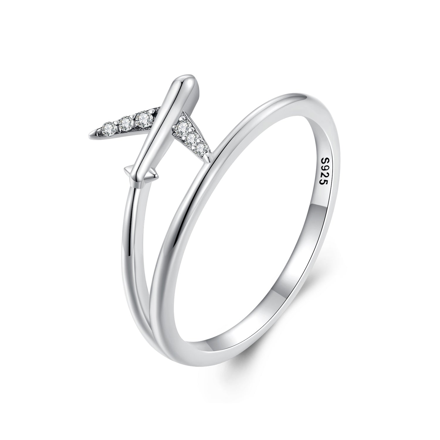 925 Sterling Silver Ring with Pavé Setting CZ, Size 6.0, Oxidized Finish for Women  DestGlow