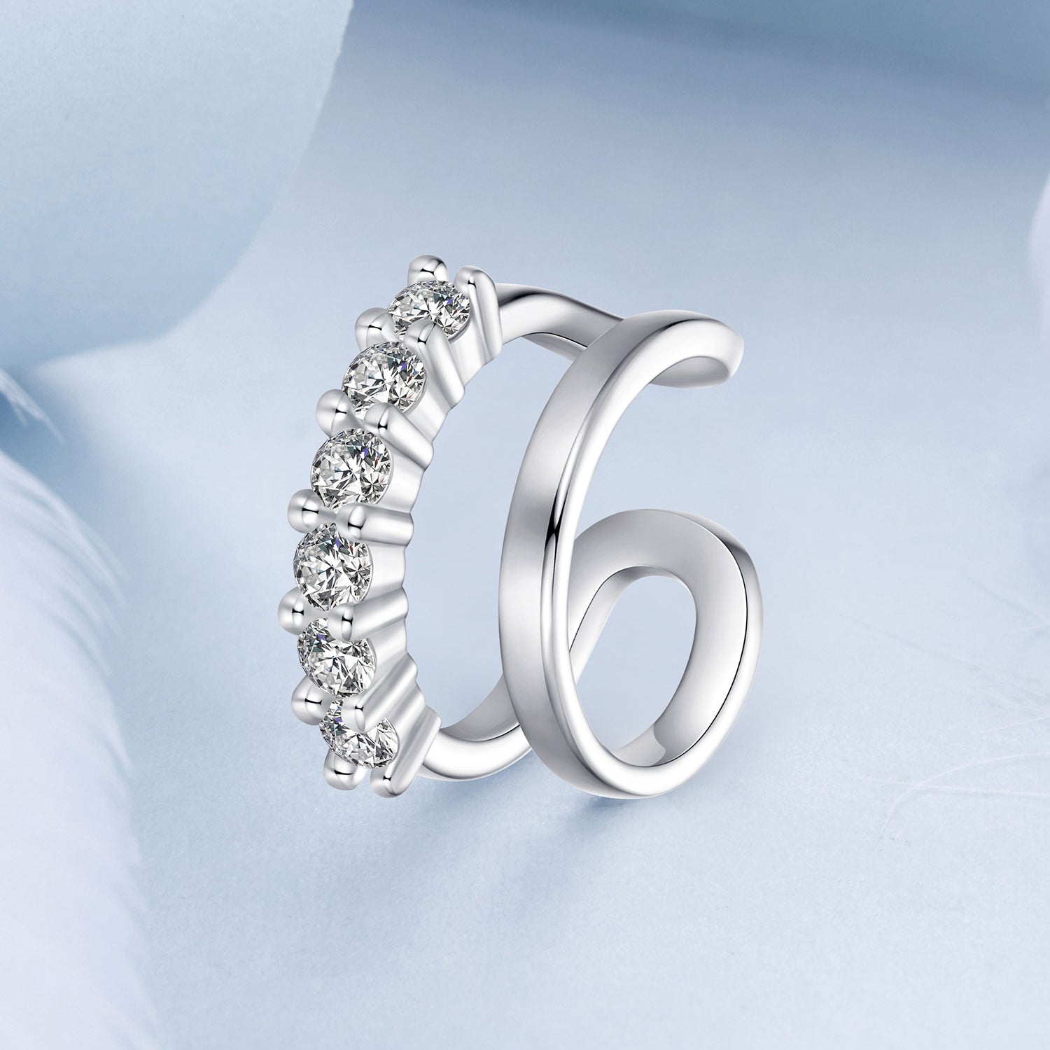 925 Sterling Silver Earrings with Pavé Setting CZ in Platinum  DestGlow