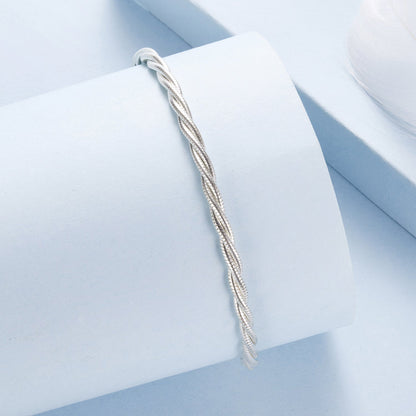 925 Sterling Silver Bracelet 17cm with Oxidized Finish  DestGlow