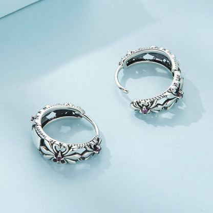 925 Sterling Silver Earrings with Pavé Setting and Oxidized Finish  DestGlow